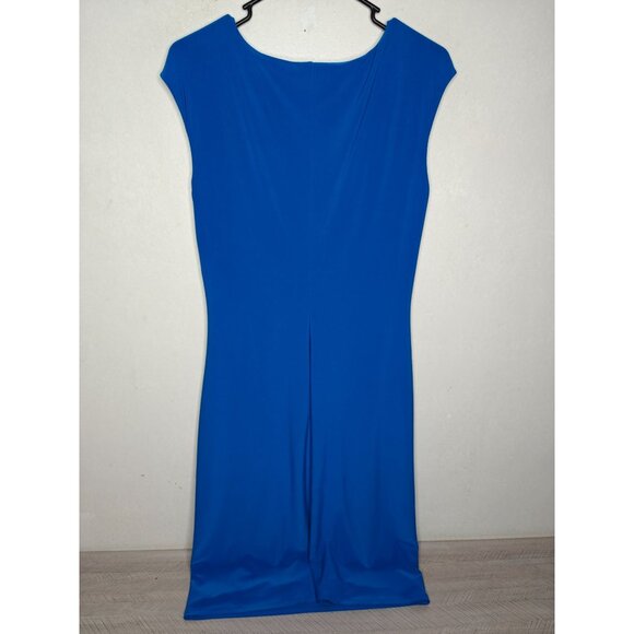Lauren Ralph Lauren Womens Dress Cobalt Blue Cowl Neck Sleeveless Ruched Size 10 - Picture 4 of 9